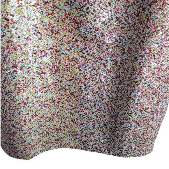 Endless Rose NEW Reversible Sequin White & Rainbow Confetti Mini Dress Large - Picture 7 of 16